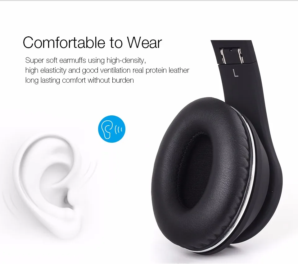 August EP640B Bluetooth Wireless Headphones with Microphone /NFC Over Ear BT4.1 HiFi Stereo APTX Headset for 2 Bluetooth Devices