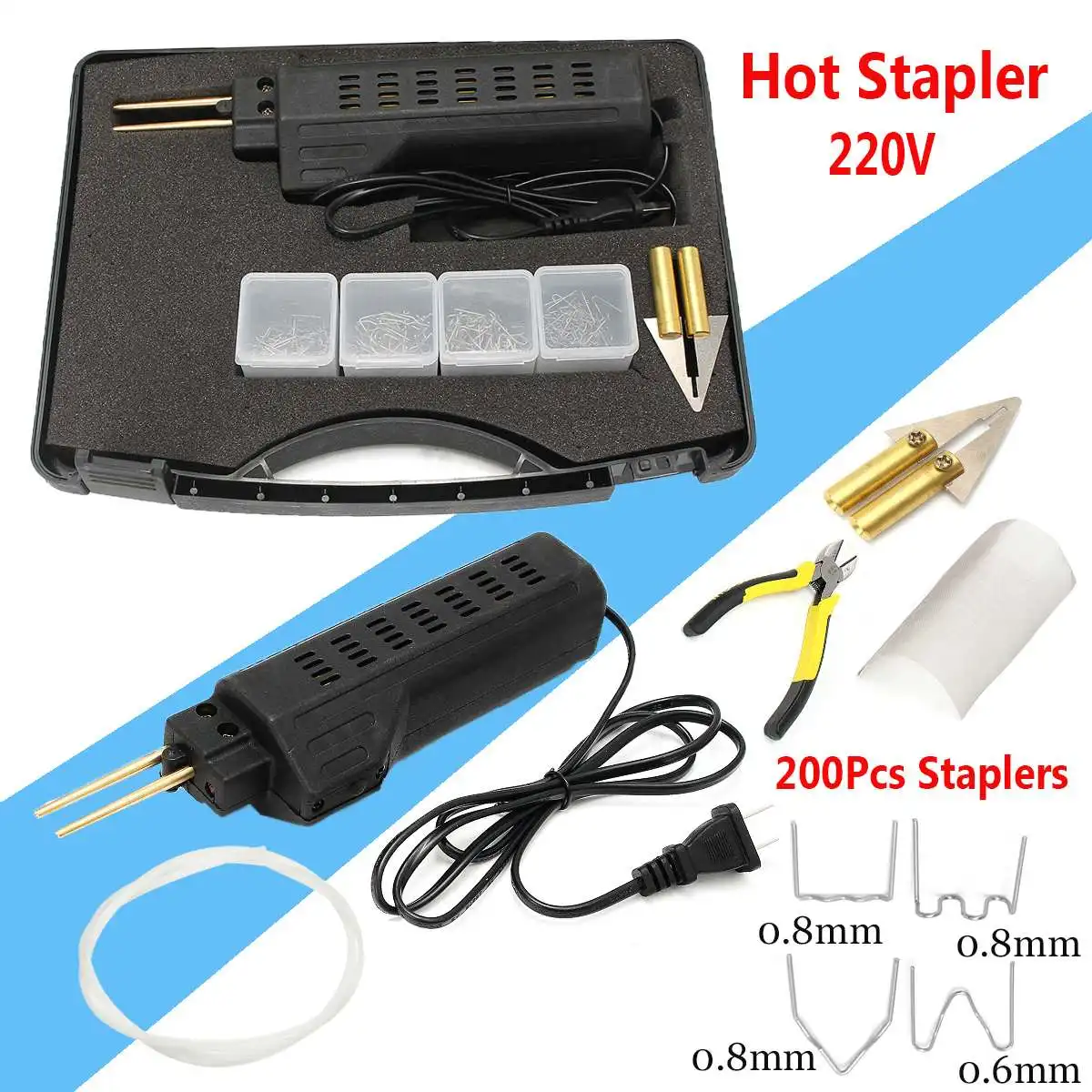 

Hot Stapler Car Bumper for mudguard Fairing for Welder for Guns Plastic Repair Kit 200 Staples