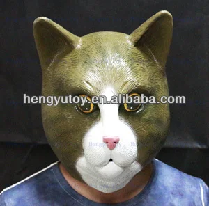 

Top popular Halloween Animal Latex Masks Black Cat Mask Full Face Mask Adult Cosplay Props Man and Women