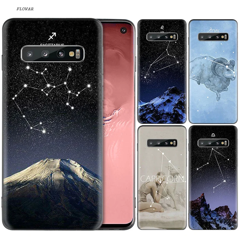 

constellation Aquarius Leo Taurus Silicon Case For Samsung Galaxy A6 A8 J4 J6 Plus A7 A9 J8 2018 Note 9 8 Mobile Phone Bag Cover