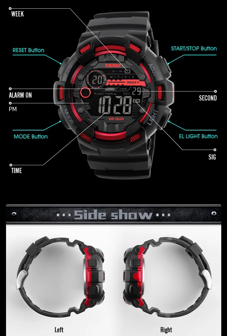 Светодио дный цифровые часы Мужские лучший бренд класса люкс знаменитые военные спортивные наручные часы мужские часы электронные Relogio Masculino