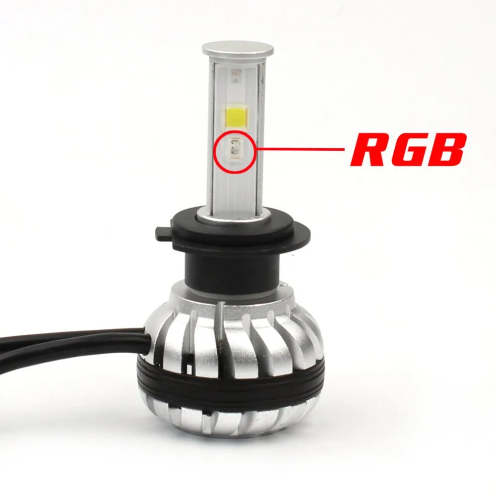 

H7 30W 3000LM Car LED Headlight High Brightness RGB Car Headlights Bulb 6000K Super Heat Dissipation Car Headlamp Bulbs