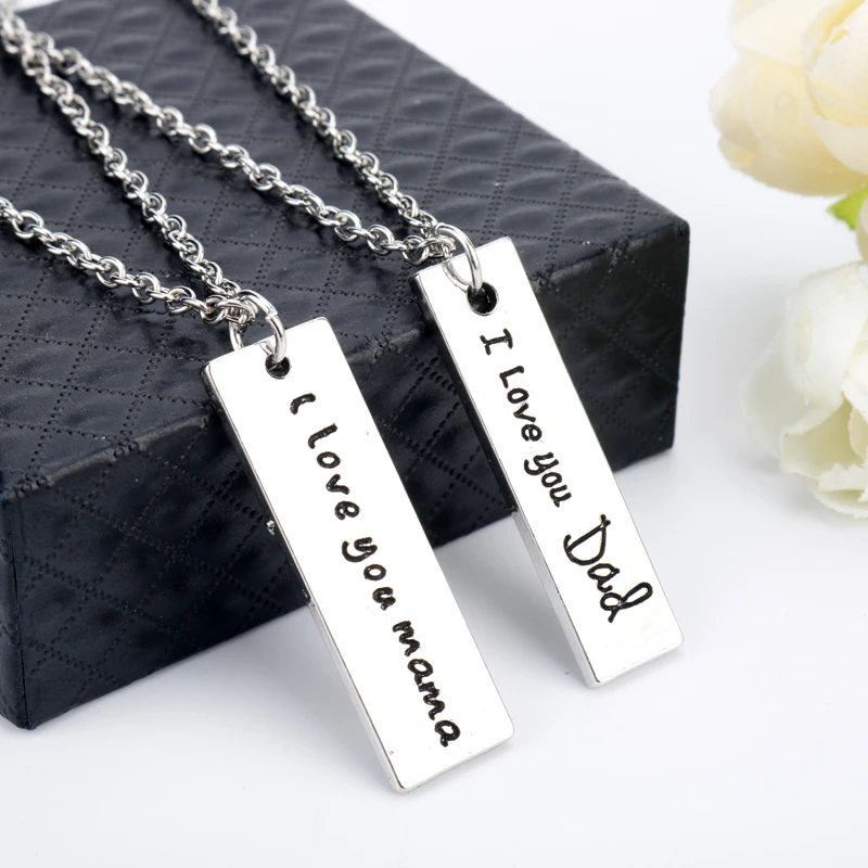 1 Pair Letters Necklace I love you Dad Mama Necklaces Pendants Family