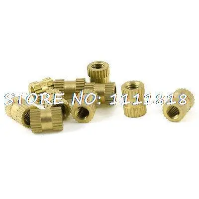 M4x6x8mm Injection Molding Brass 4mm Thread Knurled Inserts Nuts 6mm x 8mm 10 Pcs | Обустройство дома