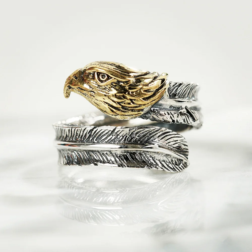 Eagle Tai-silver unisex Ring 100% Sterling 925 silver Jewelry Vintage Adjustable rings for unisex gift