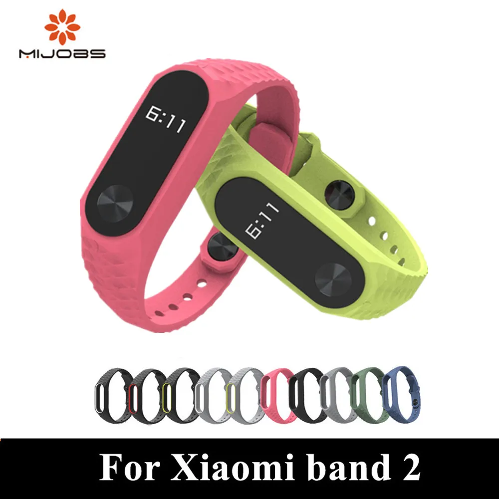 

Mijobs mi band 2 strap replace Colorful Silicone Aurora Smart Wristband xioa Smart Bracelet Replacement For Xiaomi mi band2