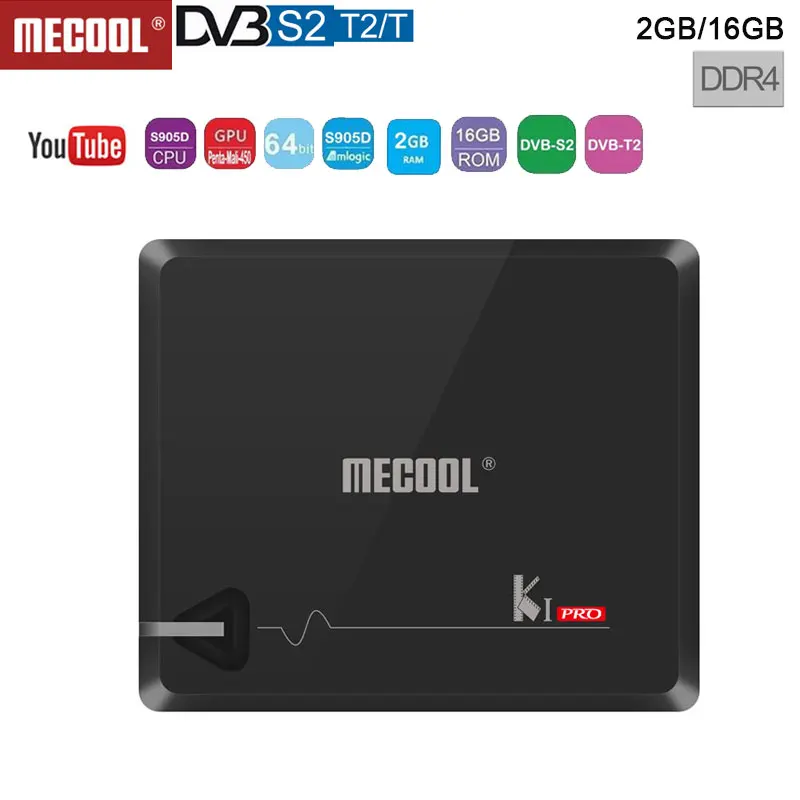 

MECOOL KI PRO Android 7.1 TV Box DVB-T2/DVB-S2/DVB-C Amlogic S905D Quad Core BT4.1 2G/16G K1 Pro Smart TVBOX Support CCCAM