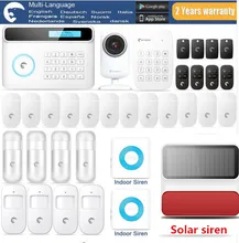 2018 Most Popular Alarm Etiger Wireless GSM Alarm system Safe home burglar Alarm system With Solar-powered Siren