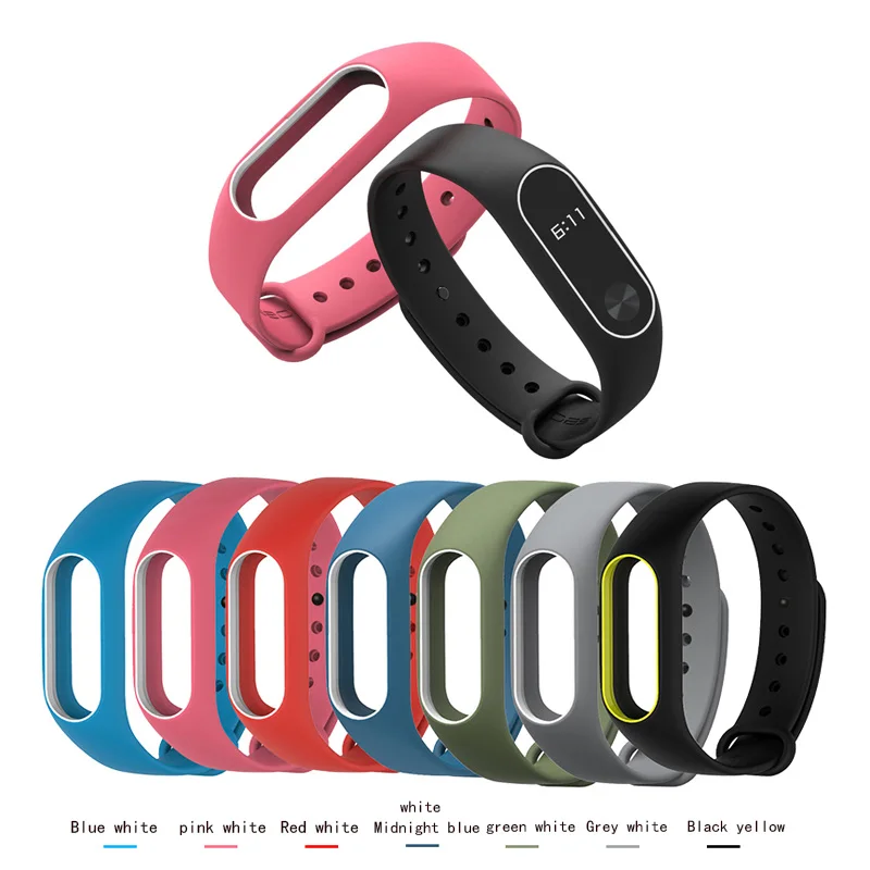 Силиконовый ремешок для Xiaomi mi 2 браслета Band цветной сменный смарт-браслет band