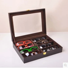 Топ унисекс-класс мода 8-slot кожаные солнцезащитные очки Чехол для очков Чехол для солнечных очков держатель мужской женский подарок YJ003