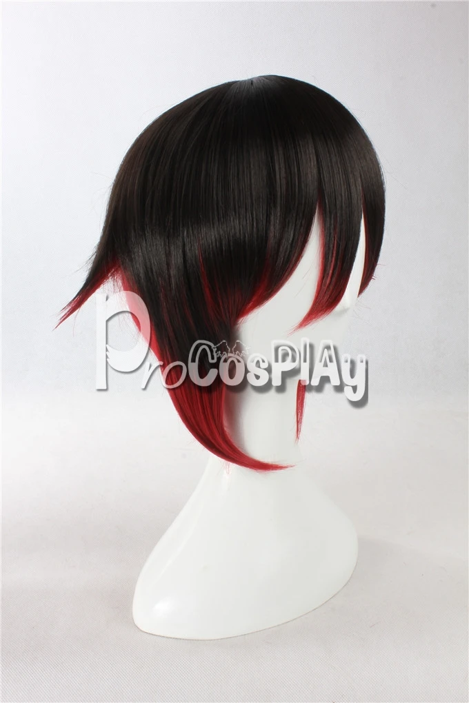 Harga RWBY Red Trailer Ruby Merah dan Hitam Gradien W i g Cosplay rambut kepala aksesori mp001511