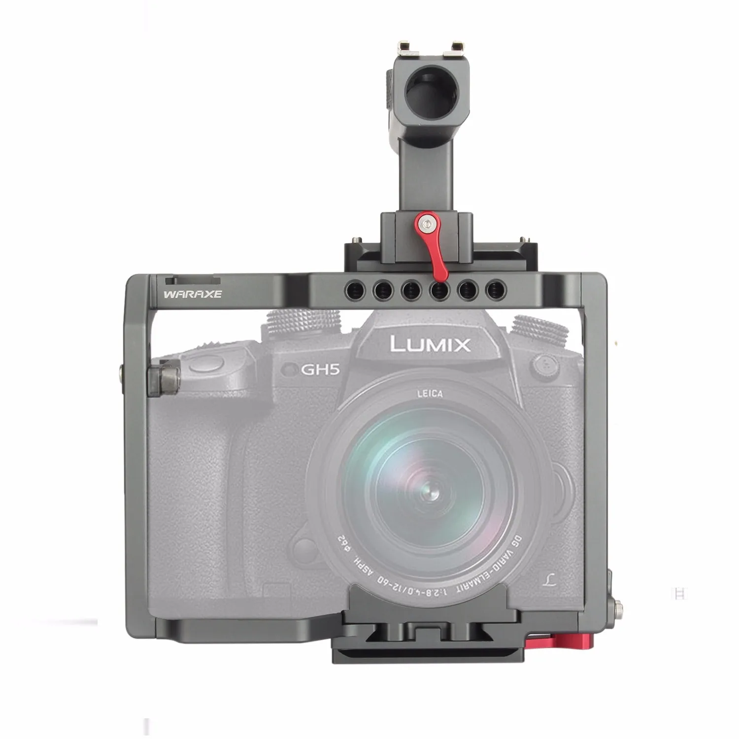 

WARAXE GH5 Kit Camera Cage Built-in Quick Release Fits Arca Swiss for Panasonic GH5 GH4 with NATO Rail Handle Grip