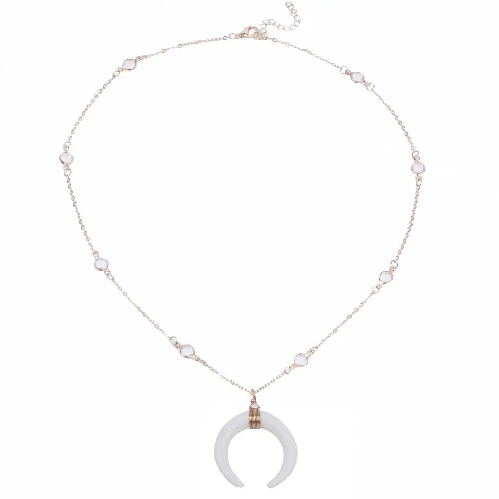 IPARAM распродажа Новое ожерелье с кристаллами Полумесяца женское короткое ожерелье на шею