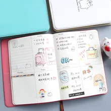 Год милый дневник любой год планировщик Карманный журнал Kawaii записная книжка планировщик плана Памятка 4 цвета корейский стиль подарок