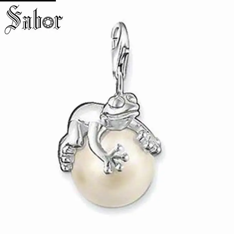 

thomas Silver Forg & Pearl Charm, gifts Jewelry For Women,2019 Gift Sterling Silver Fit Bracelet charms