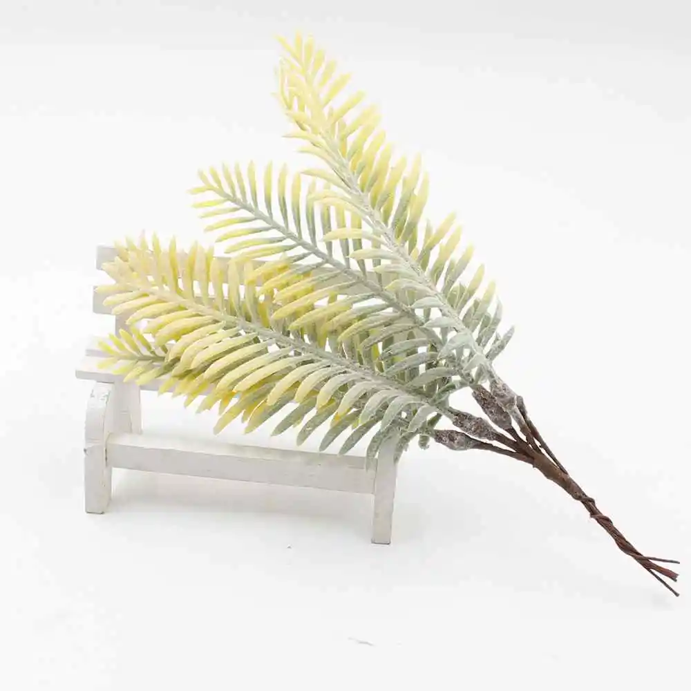 6pcs/lot artificial flower mini fern wedding decoration garland decorative fake flower - Color: yellow