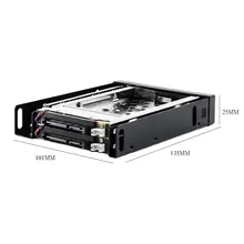 Etmakit 100% New Dual 2.5″ SATA SSD/HDD Mobile Rack 2.5 Internal Hard Drive Case Enlosure Box with Key Hot Swap Large Storage