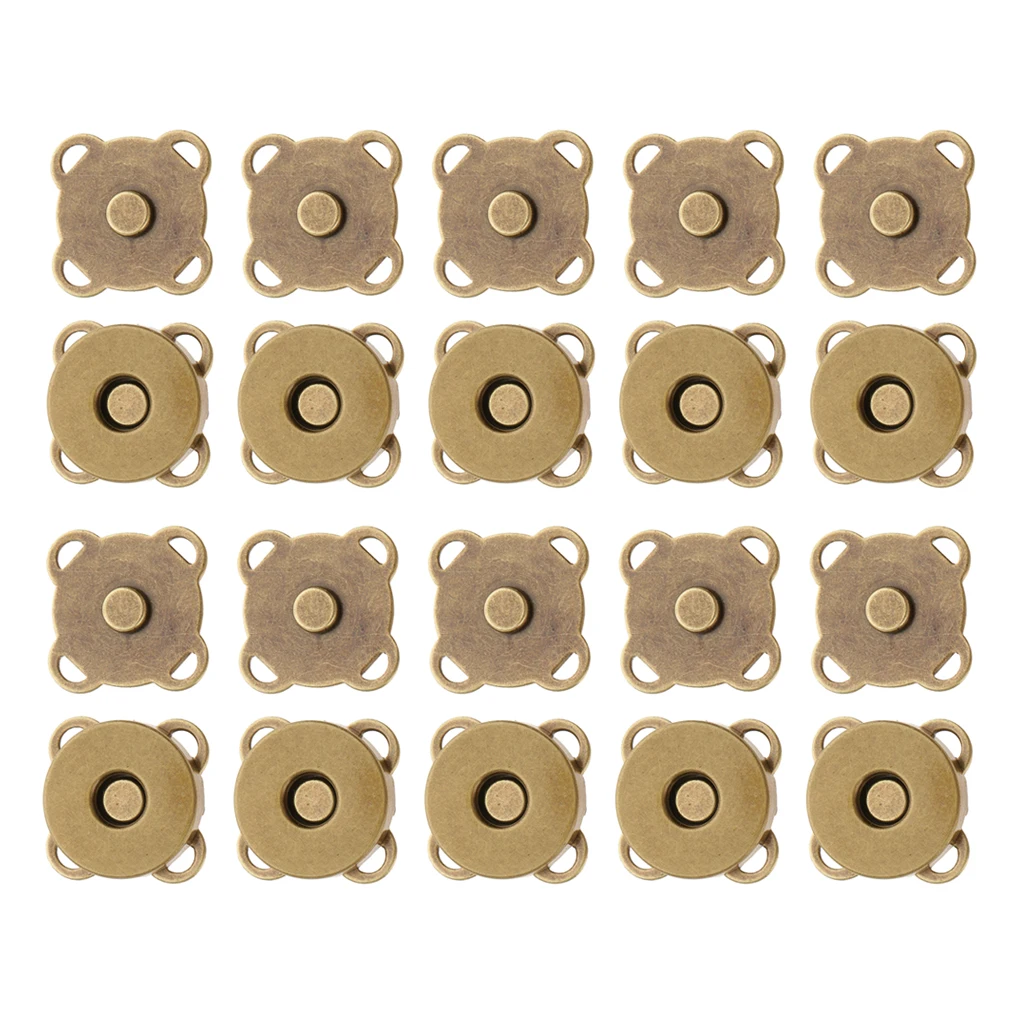10 Pieces/Set Magnetic Bag Clasps Pressure Closures Buttons Sew On for Craft Purses Bags Clothes Leather Clutches Backpacks