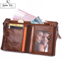 Nouveau!!! véritable Crazy Horse En Cuir de Vachette Hommes Portefeuille Court Porte-Monnaie Petit Vintage Portefeuille Marque Haute Qualité Vintage Designer
