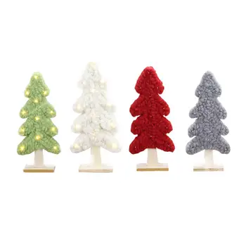 

Creative Christmas LED Light Tree Decoration Colorful Wool Mini Lighted Christmas Tree Home Ornament