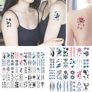 

60pcs/set Sexy Tattoo Sticker Cartoon Temporary Tattoo Cute Star Tattoo Sticker Women Men Body Clavicle Finger Art Body Art