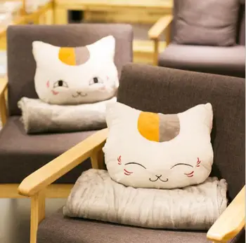 

anime madara cat stuffed toys cushion plush soft winter hand warmer blanket birthday christmas gift toy #1723