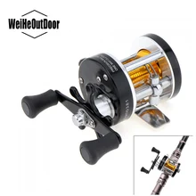 Newest Full Metal Drum Small Fishing Reel Gear Ratio 3 8 1 Black Right Hand Trolling