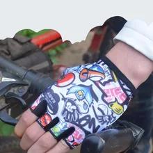 1 пара новых коротких пальцев перчатки для детей горный велосипед езда половина пальцев катание хип-хоп