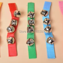 20 шт. дешевый детский ремень 4 колокольчика запястья руки ноги танец встряхнуть колокольчик погремушка ударный музыкальный инструмент музыка раннее образование