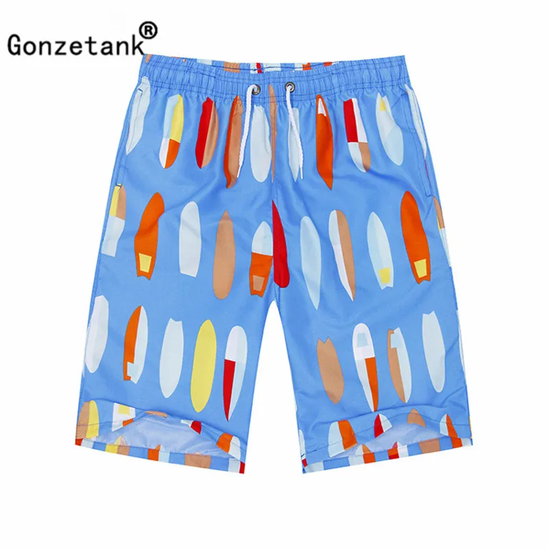 Gonzetank 2017 New Designer Summer Hawaiian Men's Beach Shorts Colored