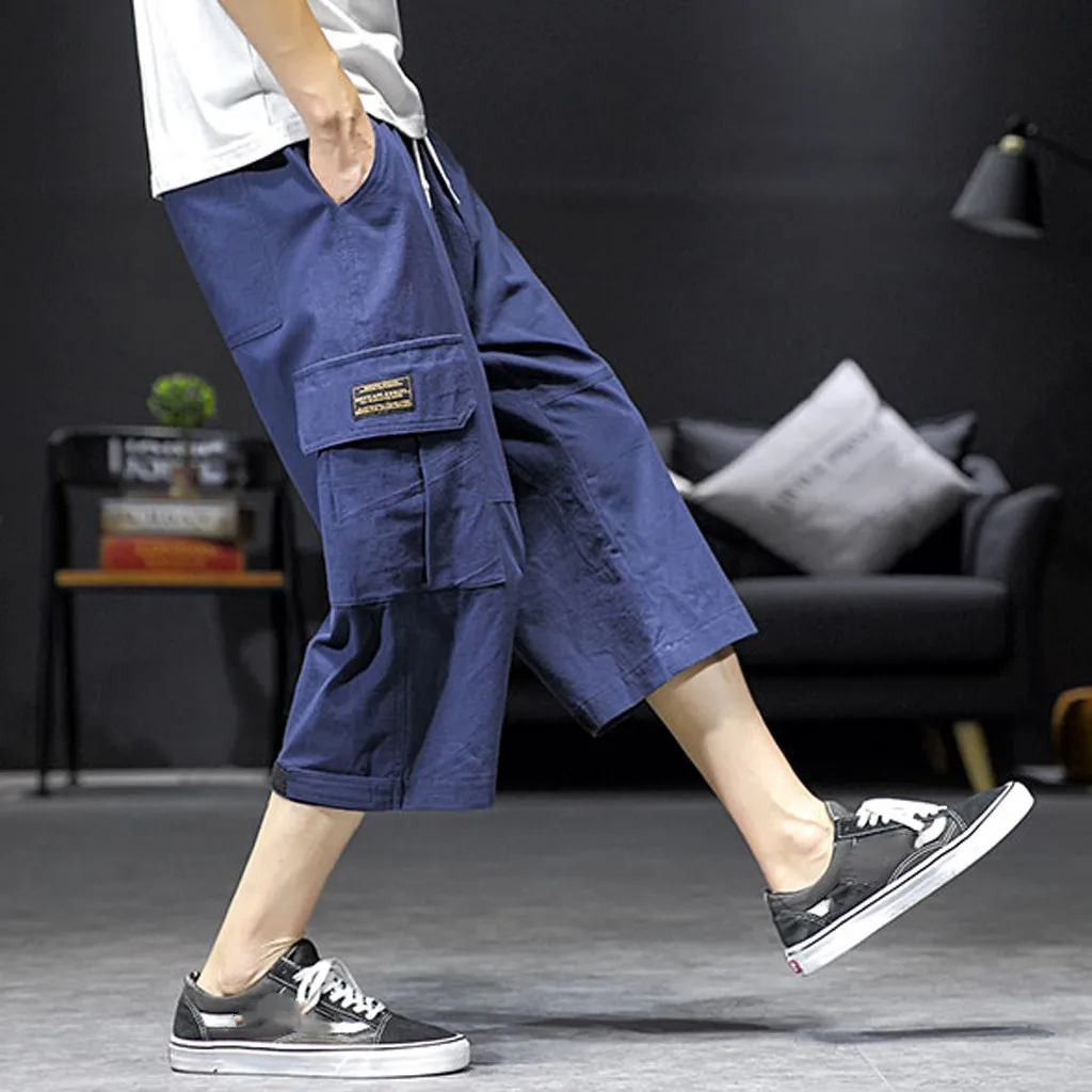 

2019 New Summer Men Casual Harem Cozy harmonize Pants Jogger Pants Fitness Trousers Linen Loose Pants Pantalons pour hommes