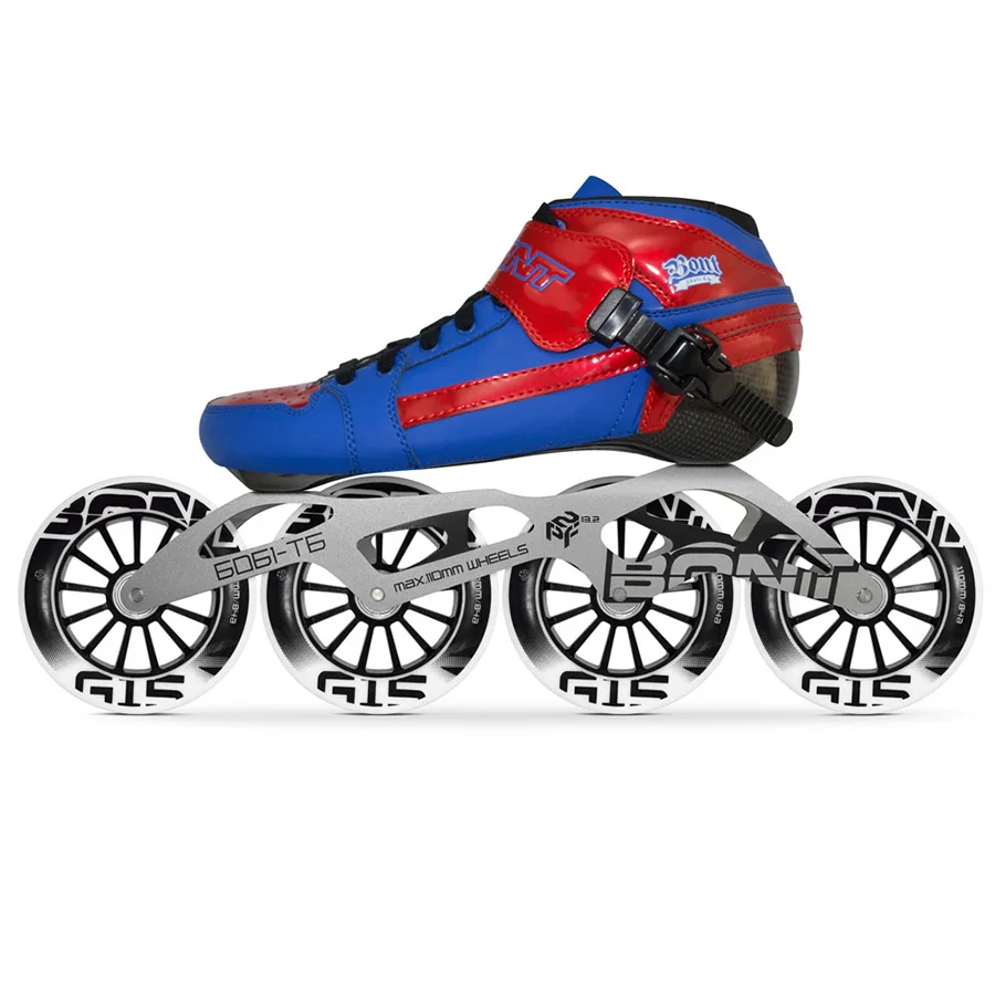 الأصلي بونت السعي 4*90/100/110 مللي متر G15 المهنية سرعة حذاء تزلج بعجلات Heatmoldable الكربون الألياف سباق Patines طفل الرجال الكبار