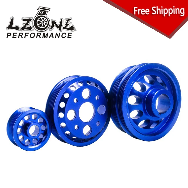 

FREE SHIPPING - LIGHT-WEIGHT CRANK PULLEY FOR NISSAN SKYLINE Z33 350Z Fairlady 350GT V35 02-06 BLUE JR6877B