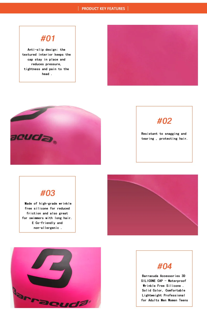 Barracuda аксессуары 3D силиконовая Крышка(стандартный логотип) водонепроницаемые без морщин силиконовые удобные, однотонного цвета для мужчин и женщин