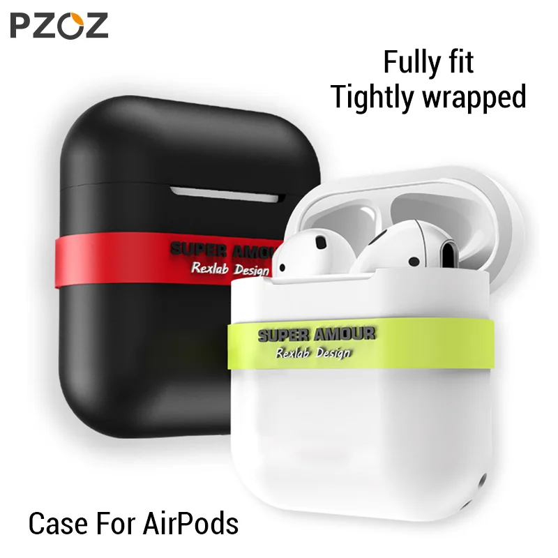 

PZOZ For Apple airpods case airpods accessories Earphone Case for headphones bluetooth wireless strap Soft Silicone Protective