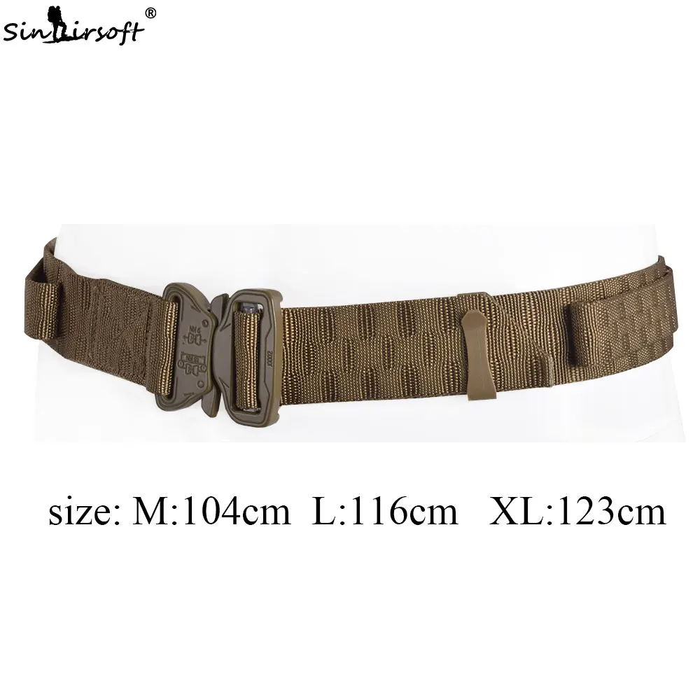 SINAIRSOFT Military Tactical belt Nylon Training Equipement Combat Waist Shooting canvas Belt For Hunting Fishing Camping SA5207