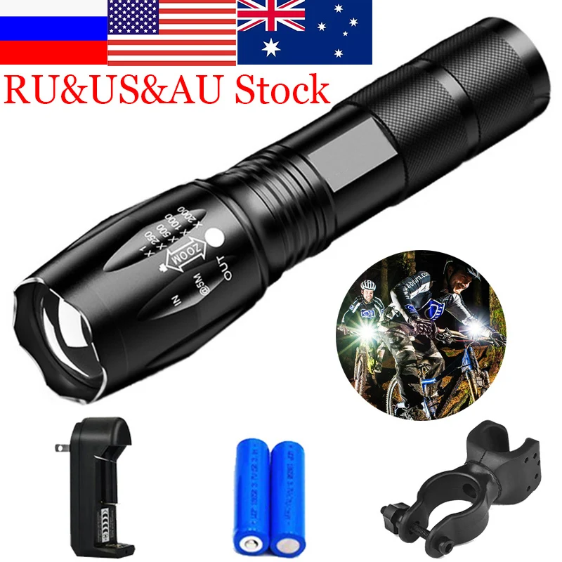 

Portable LED Tactical Flashlight LED Torch Zoomable Flashlight 8000LM E17 T6 5 Mode 18650 AAA Light Lanterna Linterna