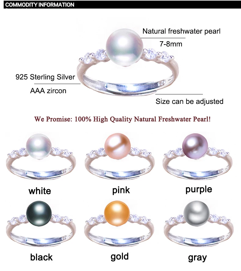 ZHBORUINI модное кольцо с жемчугом простое кольцо из циркона натуральные кольца из пресноводного жемчуга Кольцо из стерлингового серебра 925 ювелирные изделия для женщин