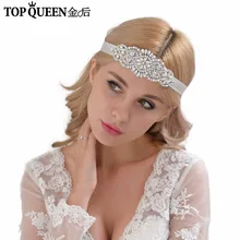 TOPQUEEN H76 классические свадебные аксессуары для волос жемчуг горный хрусталь свадебные головные уборы атласная лента для невесты повязки