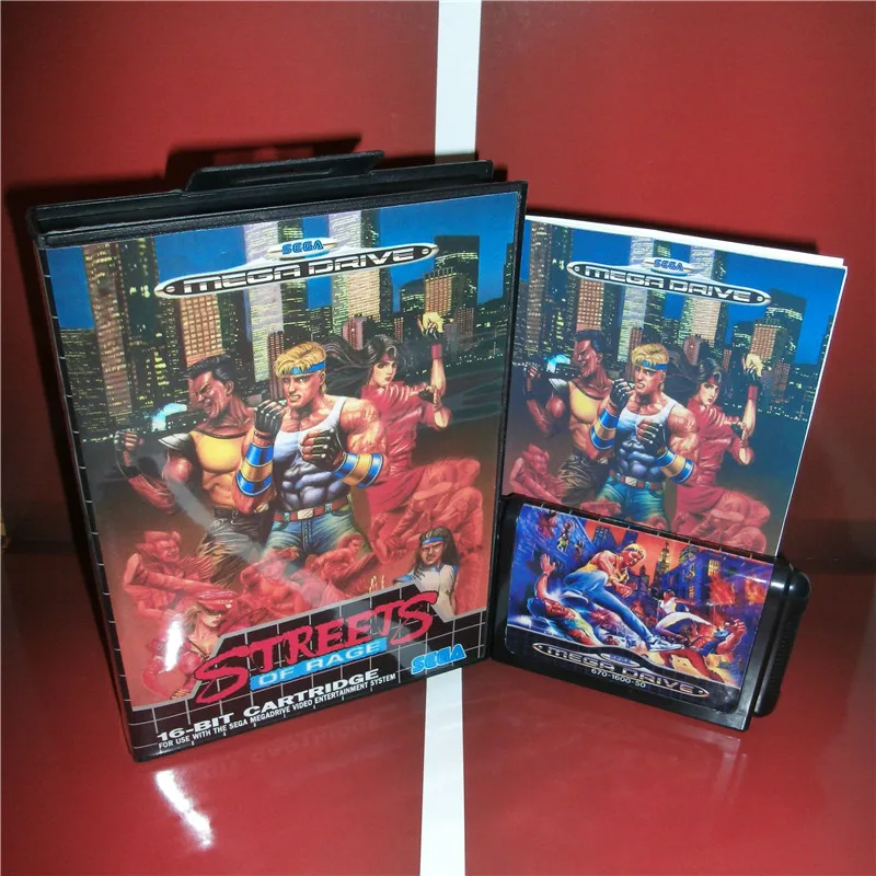 

Streets of rage EU Cover with box and manual for Sega MegaDrive Genesis Video Game Console 16 bit MD card