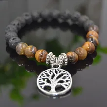 FAITHEASY натуральная Лава вулканический камень тигр браслет Глазные яблоки сплав Taiki Обрезка из пенделока браслеты с орнаментами