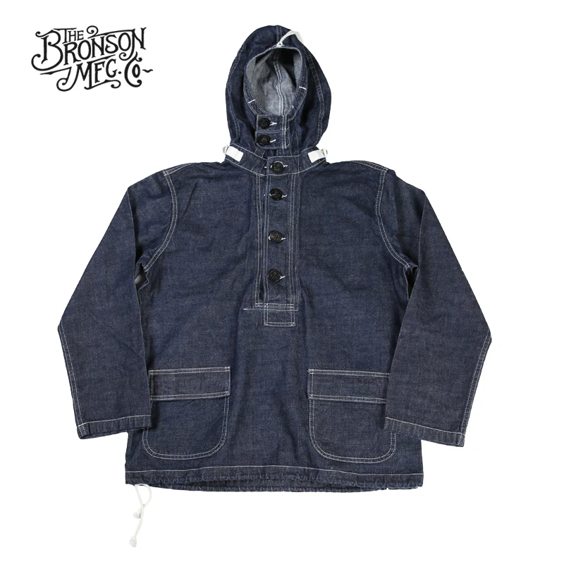 1940'S Usn Dungaree пуловер дымчатый темно синий джинсовый 9 унций Selvage парка Бронсон 8 5