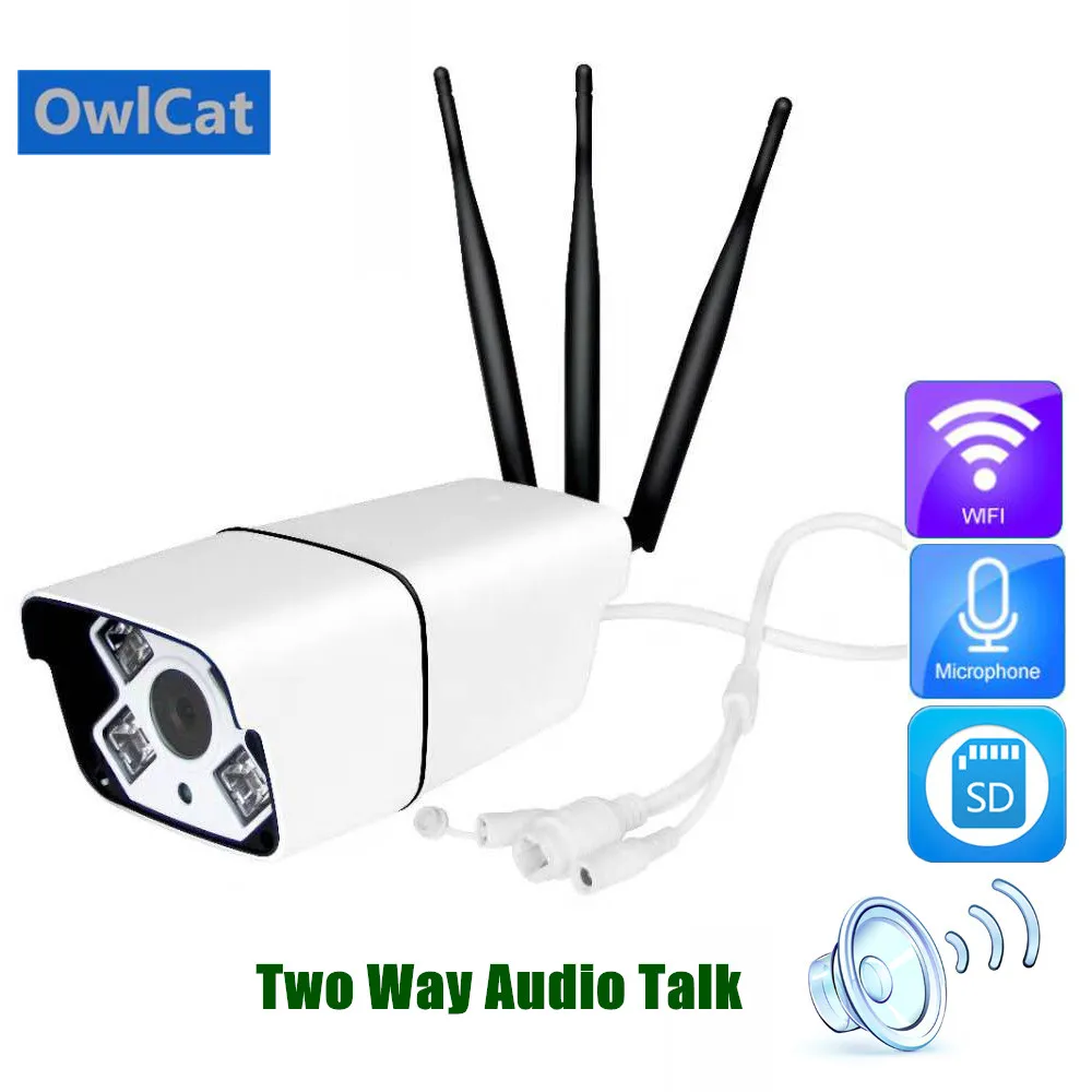 

OwlCat 1080P IP Camera Wireless Wifi Two Way Audio Talk Surveillance CCTV Camera SD Card Slot H.265 2MP HD Resolution 1920*1080