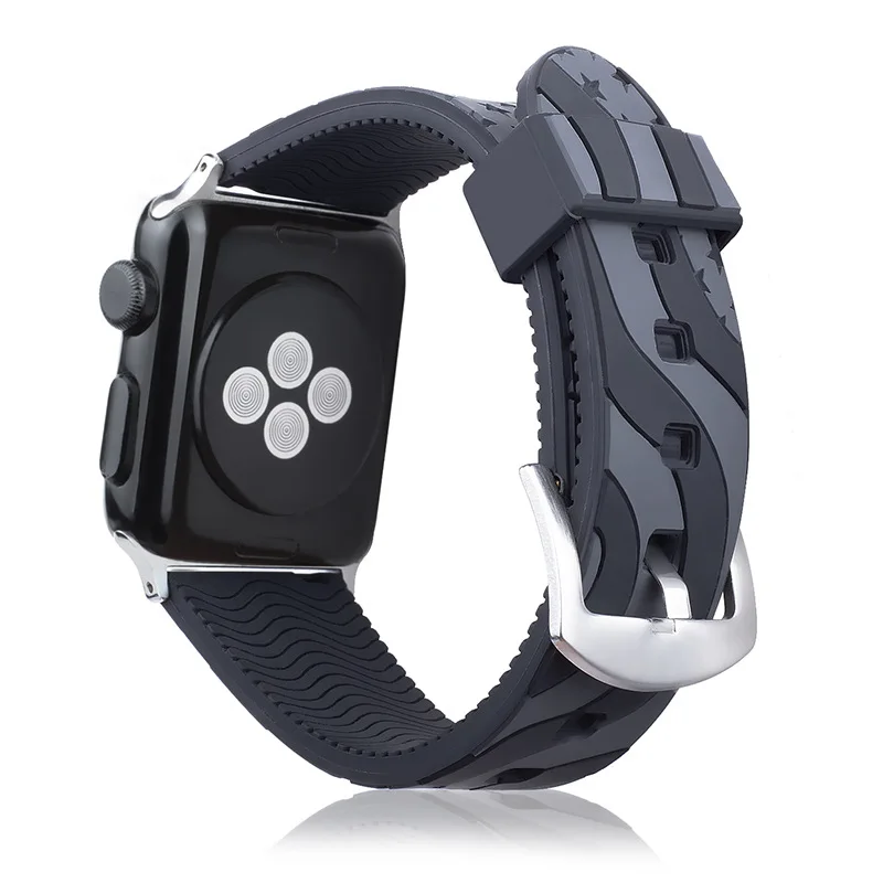 Силиконовый спортивный ремешок для Apple Watch 5 4 band 44 мм 40 мм correa iwatch 5 series 4 3 2 1 42 мм/38 мм резиновый браслет на запястье ремень