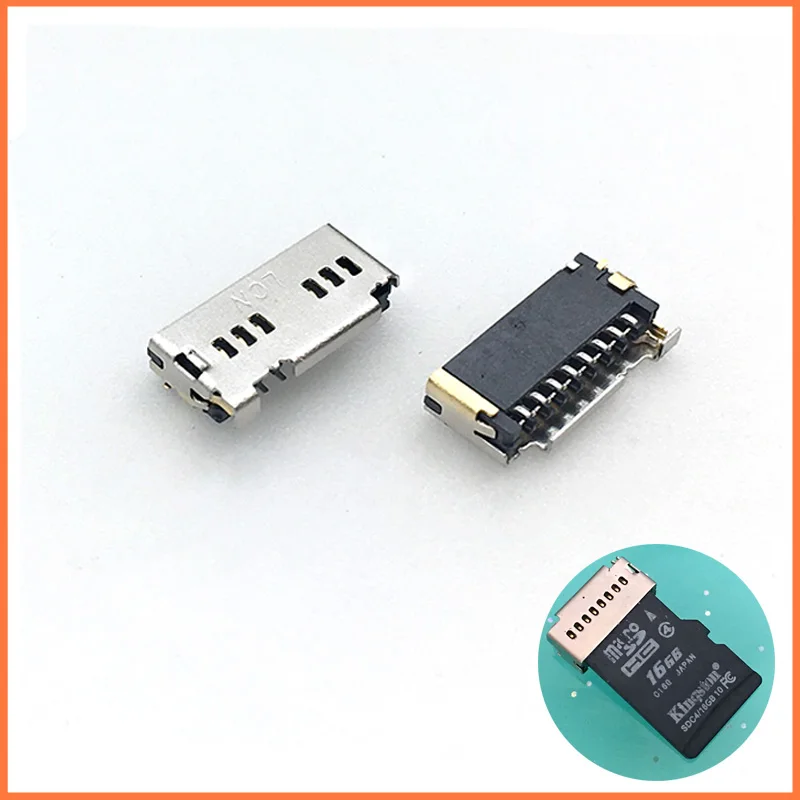10pcs 8pin H2.5mm TF Card Holder Easy Micro SD Card Socket Connector