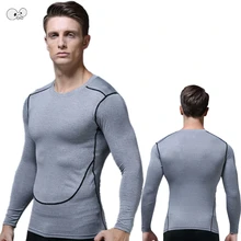 Компрессионные рубашки Бодибилдинг Кожа Колготки Длинные рукава майки Crossfit упражнения тренировки Фитнес Спортивная ММА Рашгард Топы