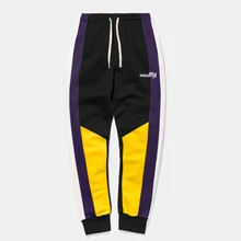 Винтаж Цвет блока лоскутное шаровары спортивные штаны Весна/Осень Хип-хоп Повседневное пят эластичный пояс уличная брюки