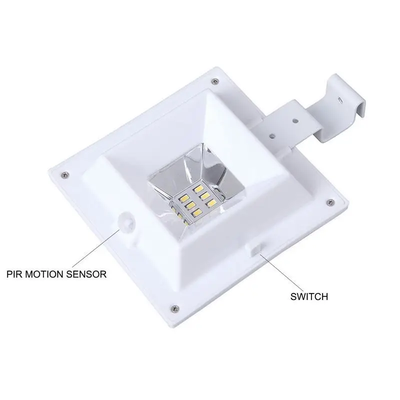 Movido a Energia Parede de Luz Sensor de Movimento para Casa Luz ao ar Luz da Noite da Lâmpada Solar Levou Cerca Caminho Jardim Quintal Parede Gutter Livre Casa 4 Pcs 6 6 4 pcs 6 Movido A Energia Solar