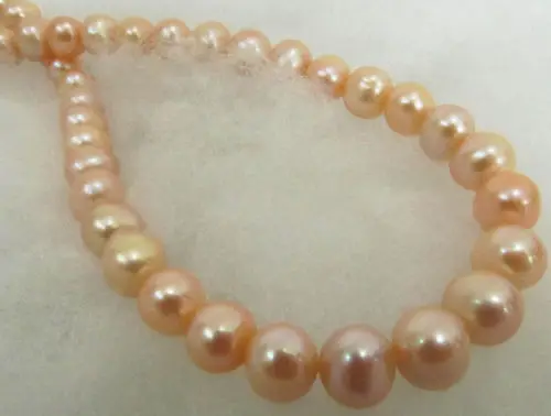 

12-11mm AAA +++south sea Pale pink pearl necklace 18" 14KGP SOLID GOLD MARKED