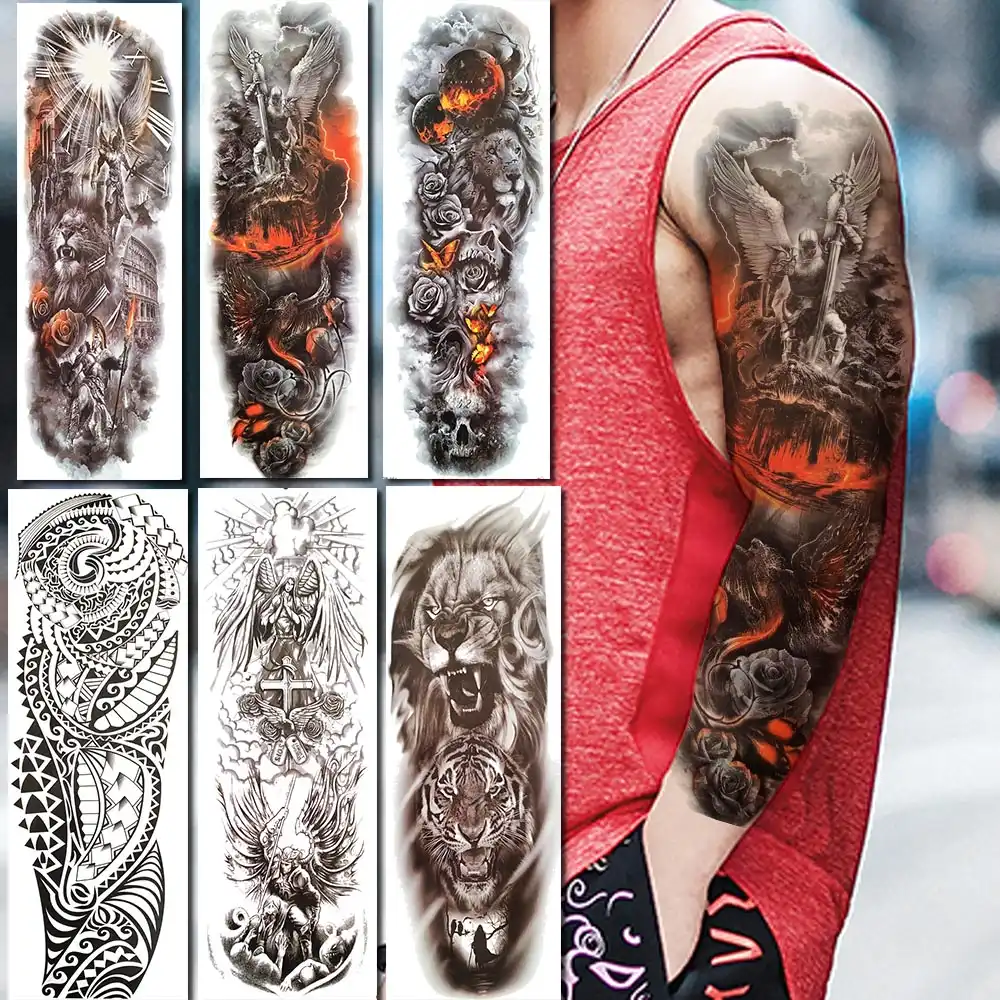 Tatouage Polynésien Tatouage Tribal Fleurs Rouges Sur Le